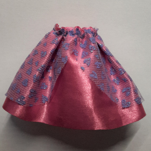 Lego Belville, Skirt, Long with Purple Sparkle Layer / Dark Pink