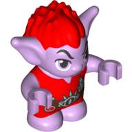 Lego Goblin - Red Hair and Tunic - Brown Belt with Crystals and Vial (Jimblin with Frown) Print / Lavender