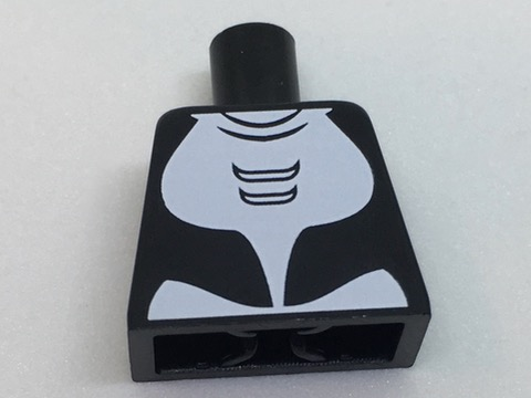 Lego Torso Orca with White Ventral Patch Pattern / Black