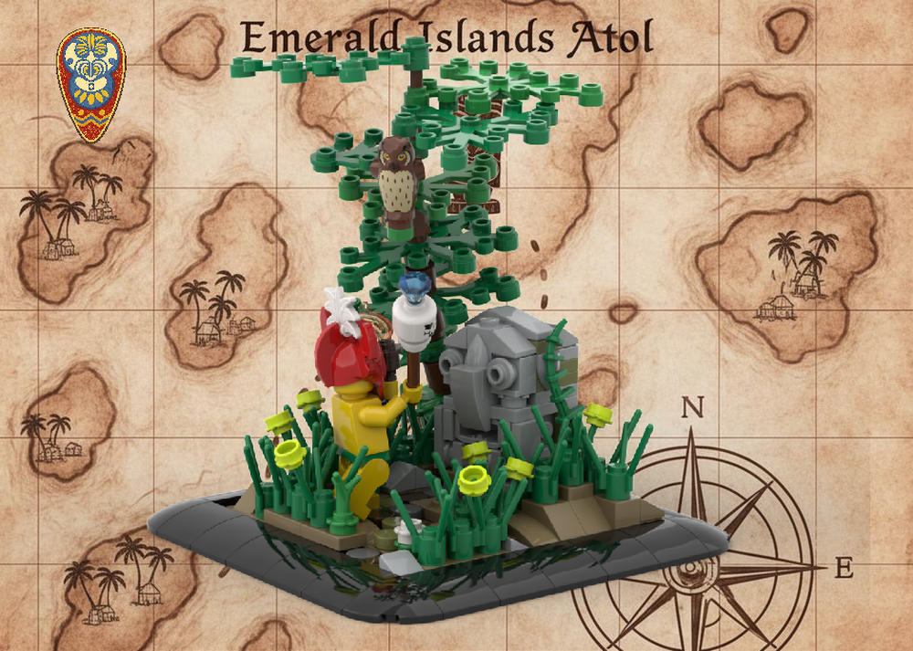 Lego Pious King Kahuka - A ceremonial scene - Learn terrain & vegetation techniques / Vignette #2 / 🎁 FREE DOWNLOAD