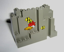Lego Rock Panel 4 x 10 x 6 Rectangular (BURP) with Fish and Crab Pattern (Stickers) - Sets 6558 / 6559