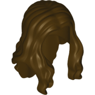 Lego Hair Long Wavy with Centre Part / Dark Brown