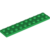 Lego Plate 2 x 10 / Green