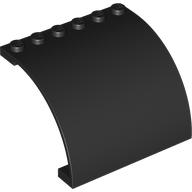 Lego Panel 6 x 5 x 3 1/3 Curved Top / Black