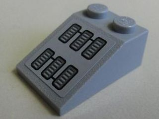 Lego Slope 33 3 x 2 with 6 Vents Pattern (Sticker) - Set 7065 / Light Bluish Gray