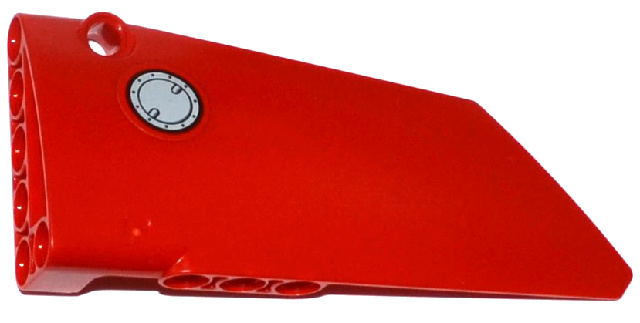 Lego Technic, Panel Fairing #17 Large Smooth, Side A with Filler Cap Pattern (Sticker) - Set 8070 / Red