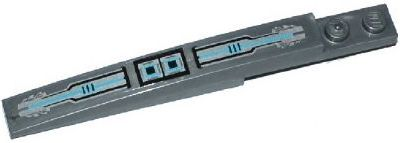 Lego Slope, Curved 10 x 1 with Silver and Medium Azure Microchips and Circuitry Pattern (Sticker) - Set 70170