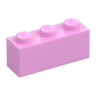 Lego Brick 1 x 3 with Unikitty Big Eyes with Stars Looking Left Up, Open Mouth Print / Bright Pink