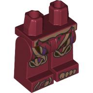 Lego Hips and Dark Red Legs with Dark Purple/Gold/Dark Brown/Nougat Vines Print / Dark Red
