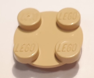 Lego Turntable 2 x 2 Plate - Top / Tan