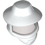 Lego Mask / Hat, Beekeeper with Trans-Brown Visor Pattern / White