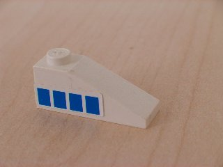 Lego Slope 33 3 x 1 with 4 Blue Squares Pattern Model Left Side (Sticker) - Set 2556