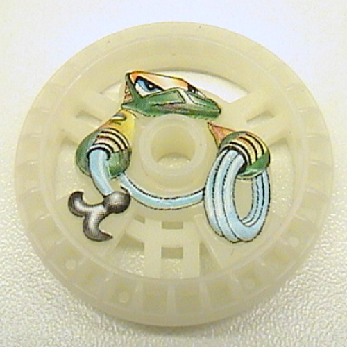 Lego Technic Disc 5 x 5 Notched, Rope Print / Glow In Dark Opaque