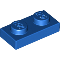 Lego Plate 1 x 2 / Blue