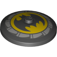 Lego Dish 4 x 4 Inverted [Radar] with Batman Logo Print / Black
