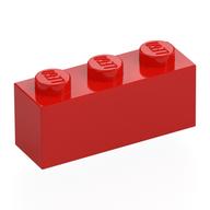 Lego Brick 1 x 3 with Black '*' Print / Red
