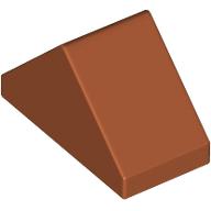Lego Brick Sloped 45° 2 x 1 Double with Ovoid Bottom Pin / Dark Orange