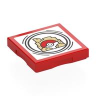 Lego Tile Special 2 x 2 with SMART Tag with Rocks and Pokeball Print