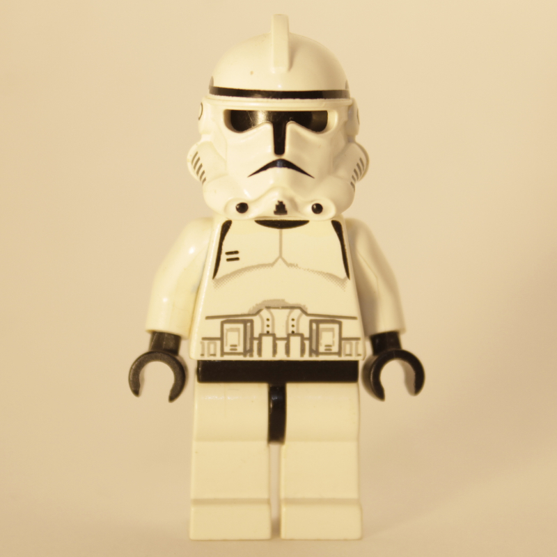 Lego Clone Trooper, Phase II Armor, Plain Black Head, Neck Bracket