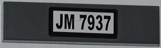 Lego Tile 1 x 4 with 'JM 7937' Pattern (Sticker) - Set 7937
