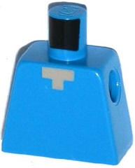 Lego Torso Pixelated Light Nougat Neck Pattern (Minecraft Steve) / Dark Azure