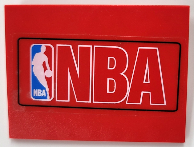 Lego Slope 10 6 x 8 with NBA Logo Red Pattern (Sticker) - Sets 3432 / 3433