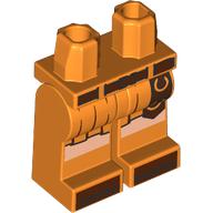 Lego Hips and Orange Legs with Dress, Light Nougat Legs, Reddish Brown Belt, Toes print