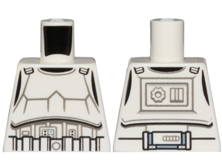 Lego Torso SW Armor Stormtrooper, Detailed Armor with Shoulder Belts Pattern / White