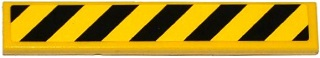 Lego Tile 1 x 6 with Black and Yellow Danger Stripes Pattern (Sticker) - Set 75919 / Yellow