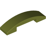 Lego Brick Curved 4 x 1 Double with No Studs / Olive Green