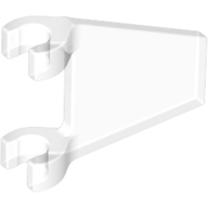 Lego Flag 2 x 2 Trapezoid with Flat Area between Clips / Trans-Clear