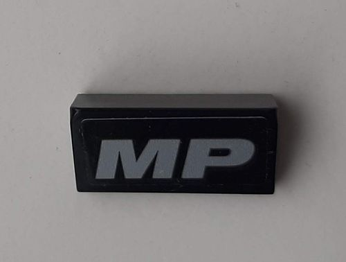 Lego Slope 30 1 x 2 x 2/3 with Silver 'MP' Pattern (Sticker) - Set 42078 / Black