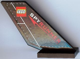 Lego Tail Shuttle with Lego Logo and 'SPYRUNNER' Pattern on Both Sides (Stickers) - Set 3439