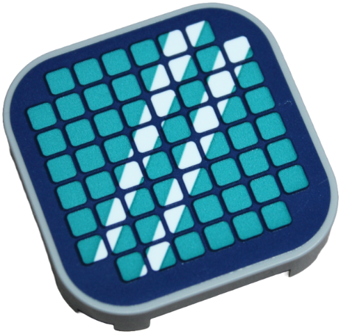 Lego Tile, Modified 4 x 4 with Rounded Corners and 4 Feet with Dark Turquoise Solar Panel with White Reflections Pattern (Sticker) - Set 42609