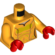 Lego Torso Bodysuit, Muscles, Shirt Print, Bright Light Orange, Red Hands