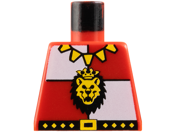 Lego Torso Castle Royal Knights Lion Head and Necklace Pattern / Red