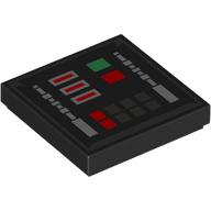 Lego Tile 2 x 2 with Red/Green Buttons, Control Panel Print