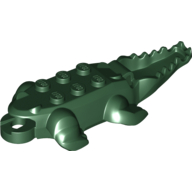 Lego Animal Body Part, Alligator / Crocodile Body New Style / Dark Green