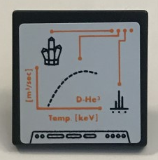 Lego Road Sign 2 x 2 Square with Open O Clip with Graph, Rock Crystal 5 Point and Orange Lines Pattern (Sticker) - Set 60062