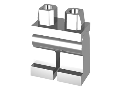 Lego Hips  and Legs Plain / Chrome Silver