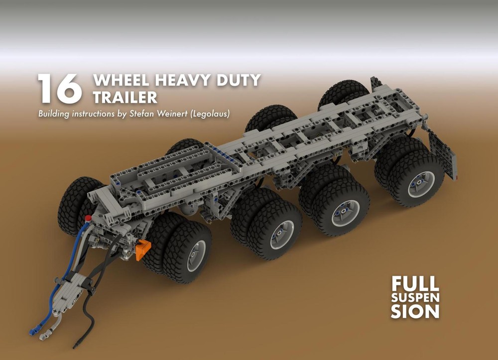 Lego 16 wheel heavy duty trailer