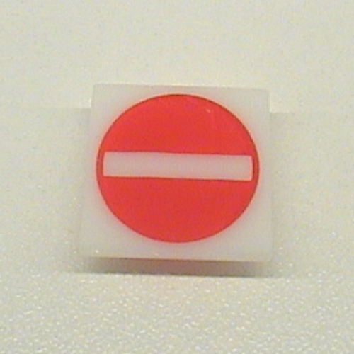 Lego Light Sign 2 x 2 Clip on Back with No Entry / Thoroughfare Print