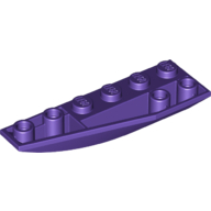 Lego Brick Wedged, Curved Inverted 6 x 2 Left / Dark Purple
