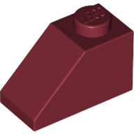 Lego Brick Sloped 45° 2 x 1 with Bottom Pin / Dark Red