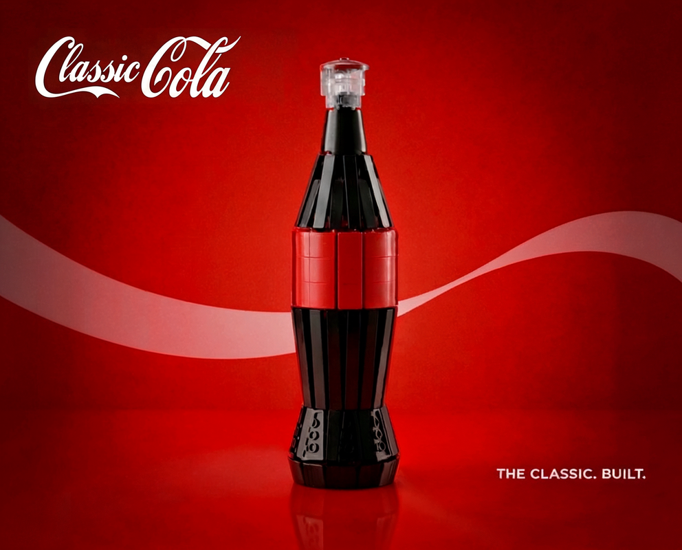 Lego Coca Cola glass bottle