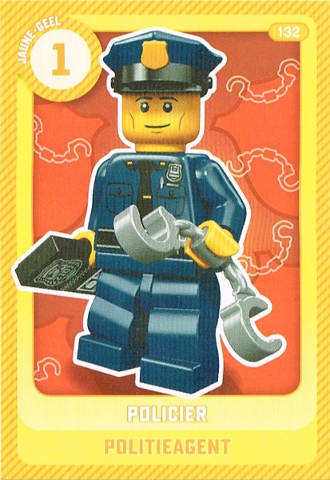 Lego Create the World Trading Card # 132 Policier / Politieagent (Belgian)