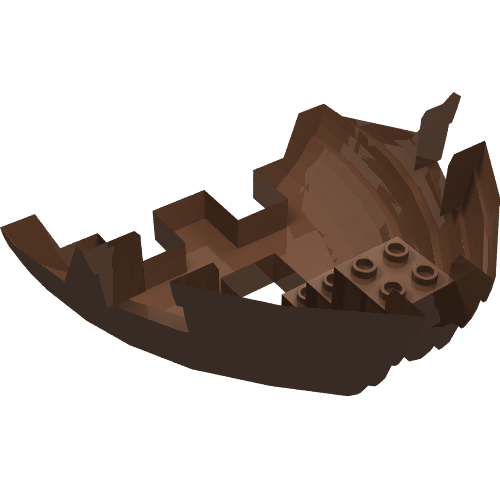 Lego Boat Hull Section, Small Bow 12 x 12 x 5 1/3 / Brown