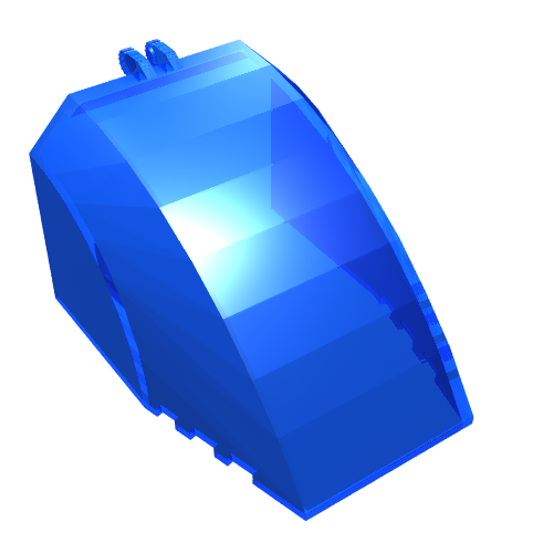 Lego Windscreen 8 x 6 x 4 Canopy with Hinge / Trans-Dark Blue