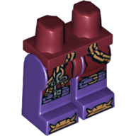 Lego Hips and Dark Purple Legs with Copper Chains with Key, Buckles on Knees and Bones on Feet Print