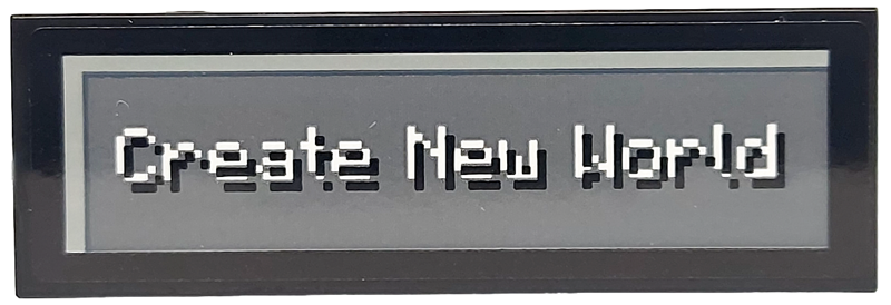 Lego Tile 2 x 6 with Pixelated White 'Create New World' on Dark Bluish Gray Background Pattern (Sticker) - Set 21265